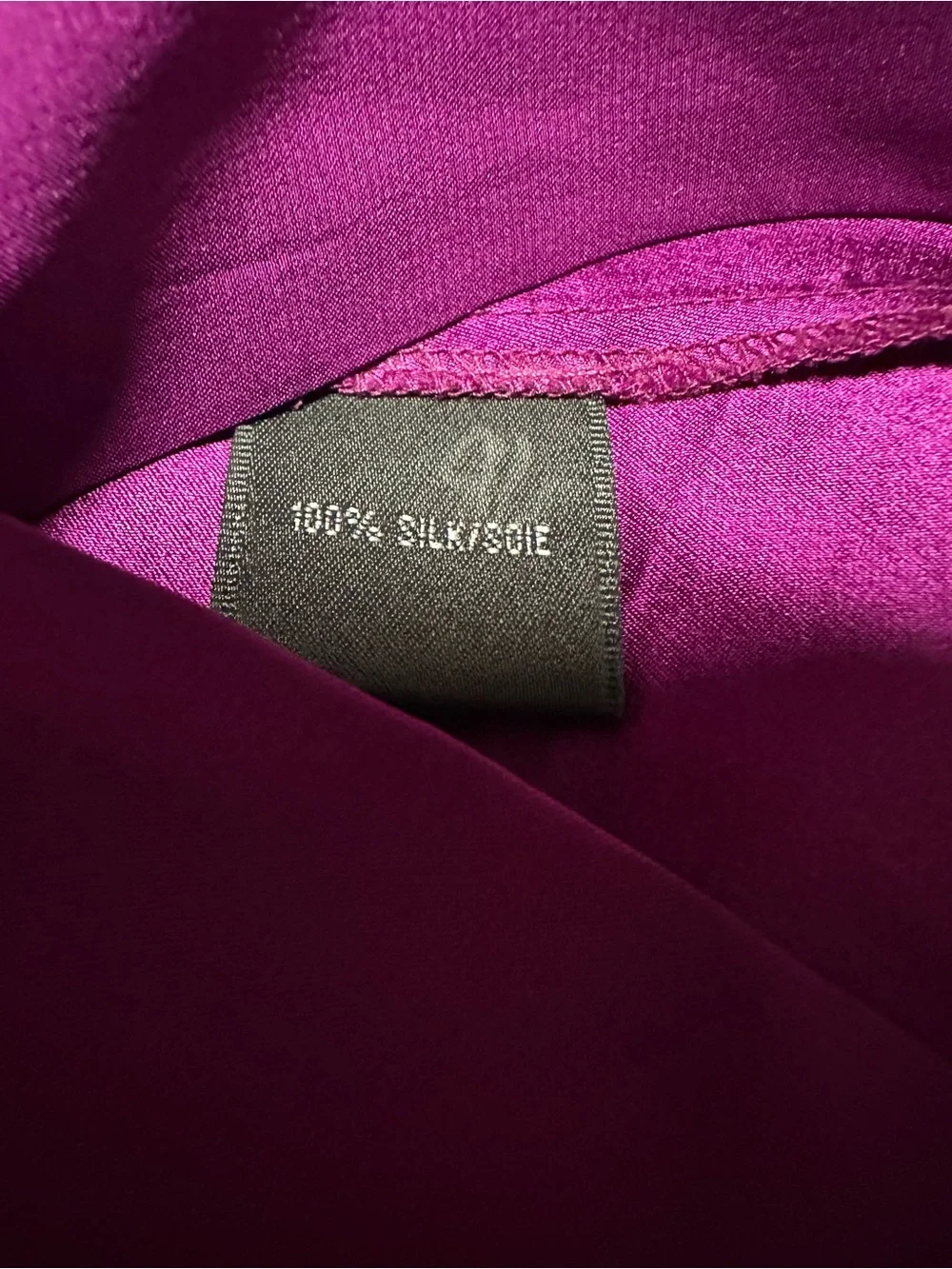 Lafayette 148 New York Magenta Button-Front Silk Shirt - Picture 9 of 9